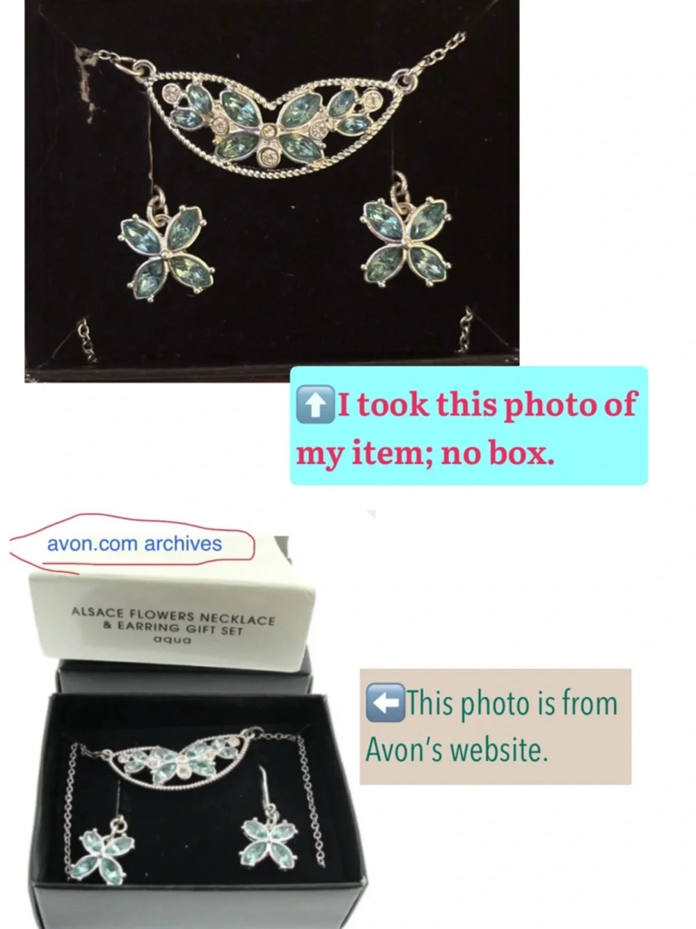 5 pairs of earrings, 1 bracelet, 1 necklace. See descriptions in details. - Picture 4 of 15